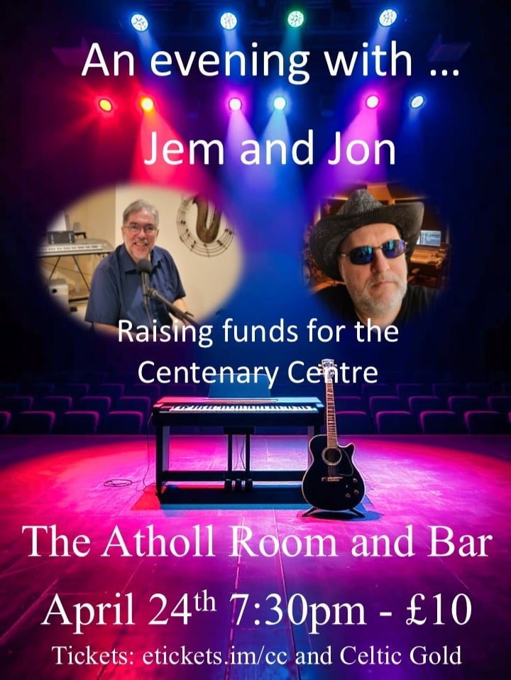 An evening with Jem and Jon (raising funds for the Centenary Centre) @ Centenary Centre